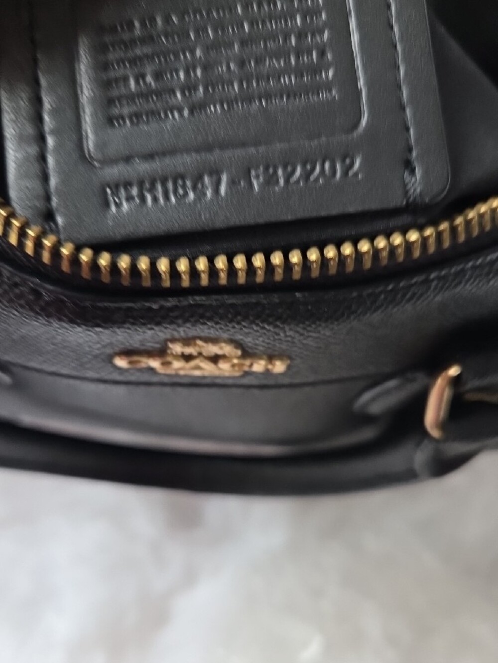 Coach Black Leather Mini Rowan with Gold-Tone Accents - Picture 9 of 9